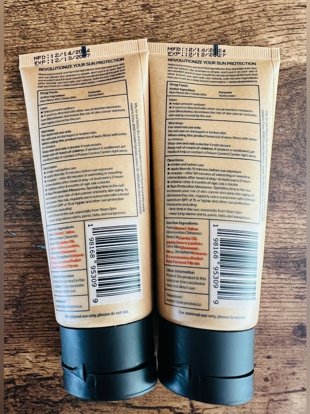 Sky & Sol SPF 50 Sunscreen 2 Pack Face Body Clean Mineral Zinc - Picture 3 of 7